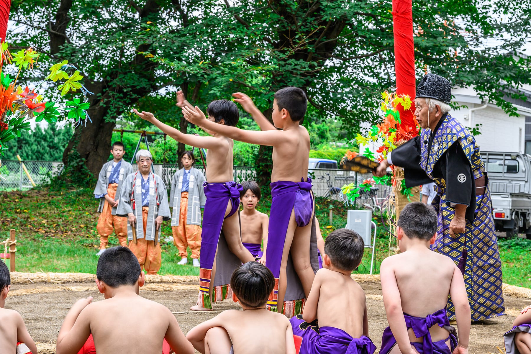 岩槻の古式土俵入り(笹久保地区) 【篠岡八幡大神社 | さいたま市岩槻区 】| フォトさいたま